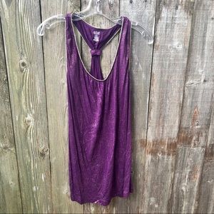 Shiny gold and purple tank top